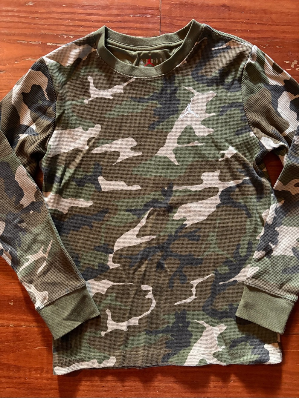 Jordan Boys' Camo Long-Sleeve Thermal Top - Olive/Green/Beige
